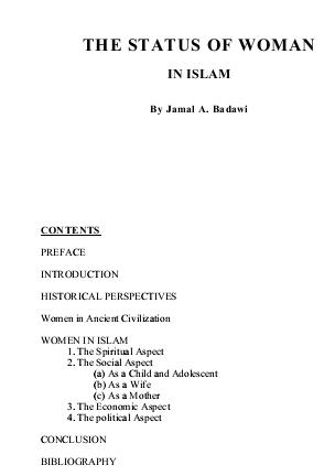 the status of woman in islam